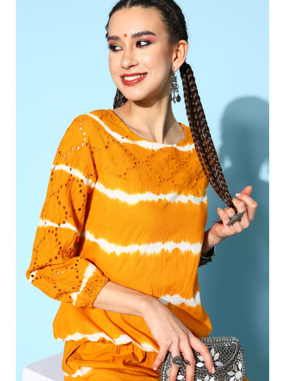 Cotton Dyed Regular Ethnic Set (Mustard)