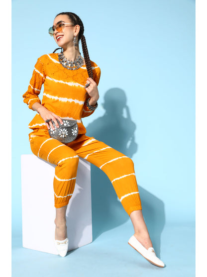 Cotton Dyed Regular Ethnic Set (Mustard)