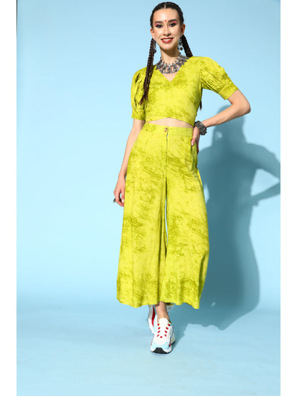 Rayon Dyed Regular Ethnic Set (Green)