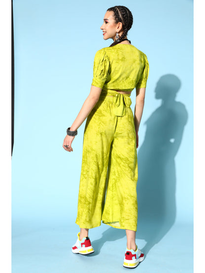 Rayon Dyed Regular Ethnic Set (Green)