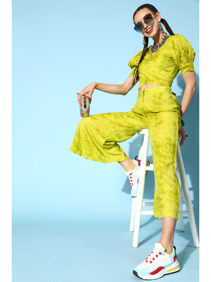 Rayon Dyed Regular Ethnic Set (Green)