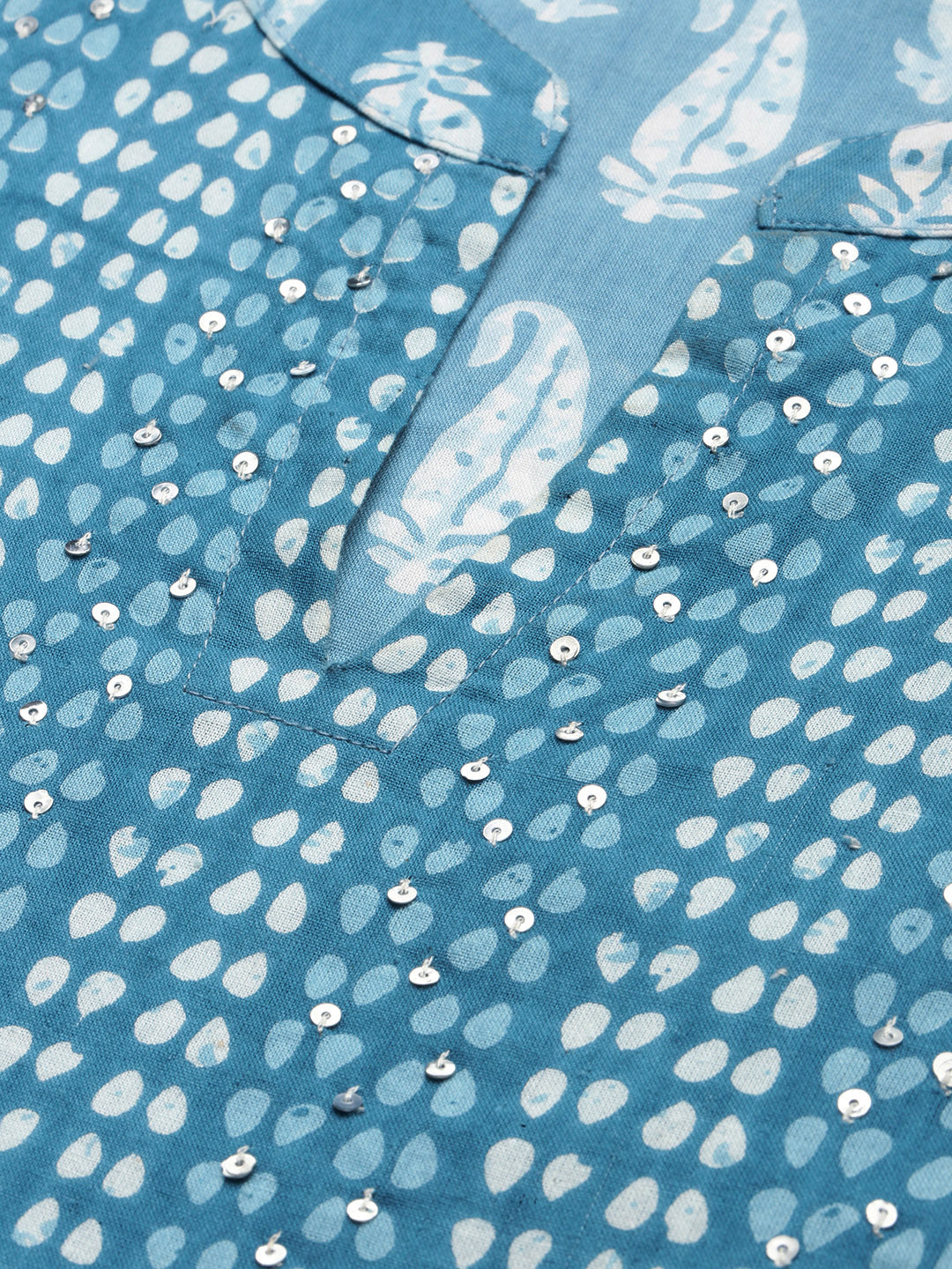 Cotton Block Print Naira cut A-Line Kurta Set