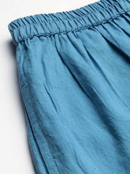 Cotton Block Print Naira cut A-Line Kurta Set