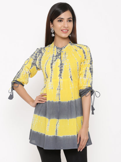 Cotton Tie Die Print Regular Top