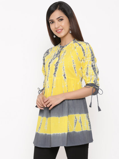 Cotton Tie Die Print Regular Top