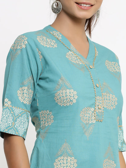 Rayon Gold Print Regular Top