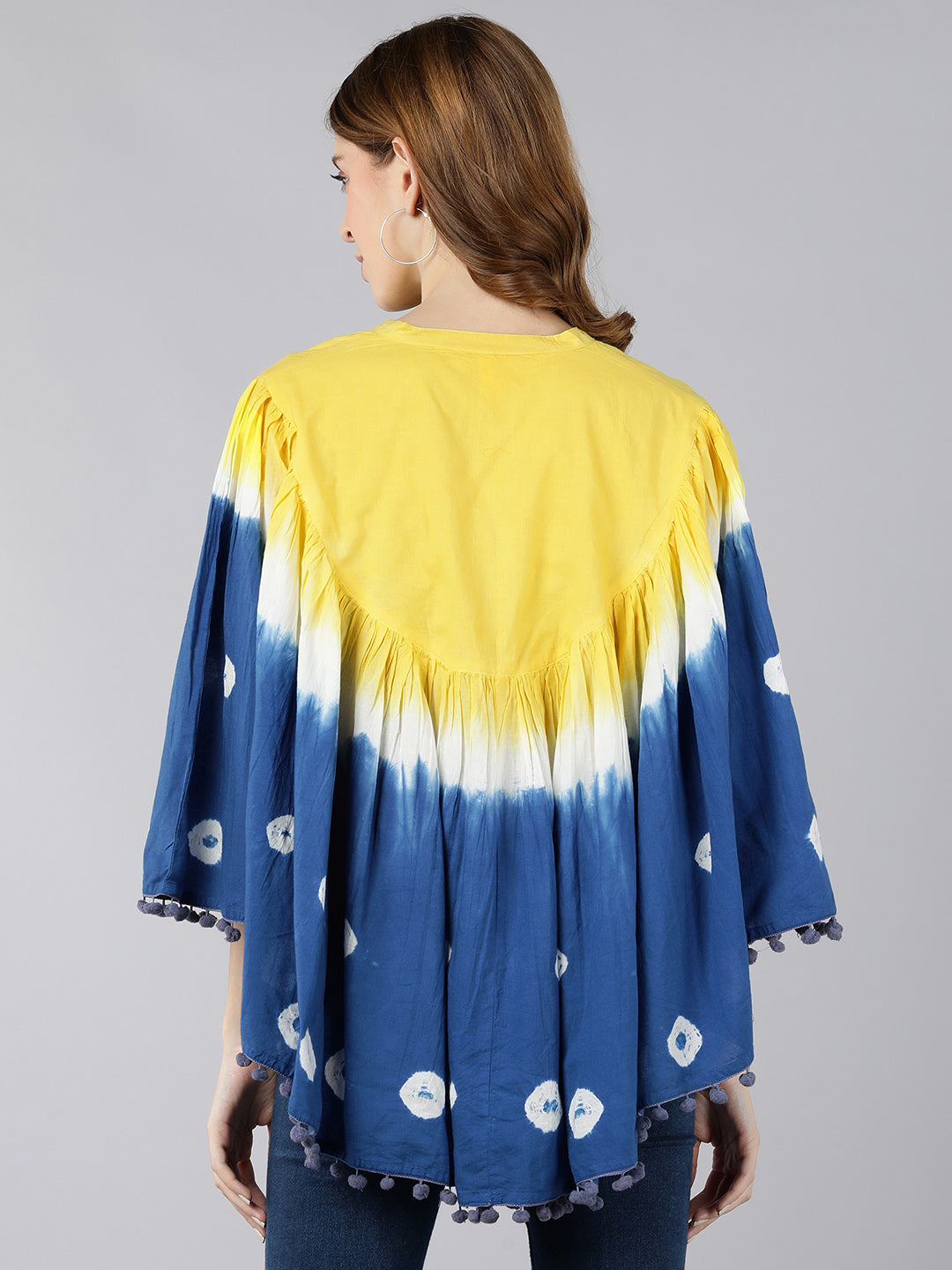 Cotton Dyed Asymmetric Top (Turquoise Blue)