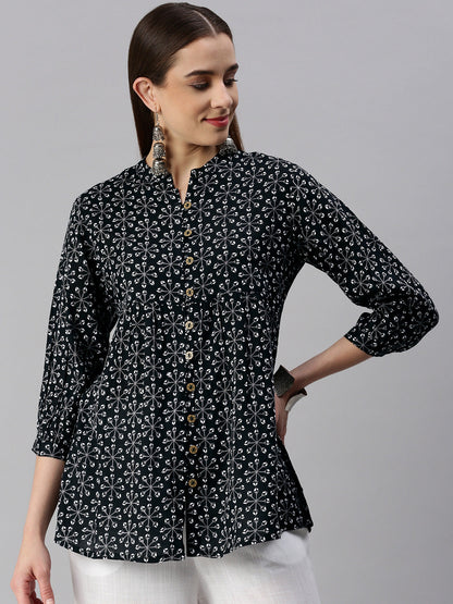 Rayon Printed Peplum Top