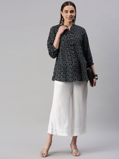 Rayon Printed Peplum Top