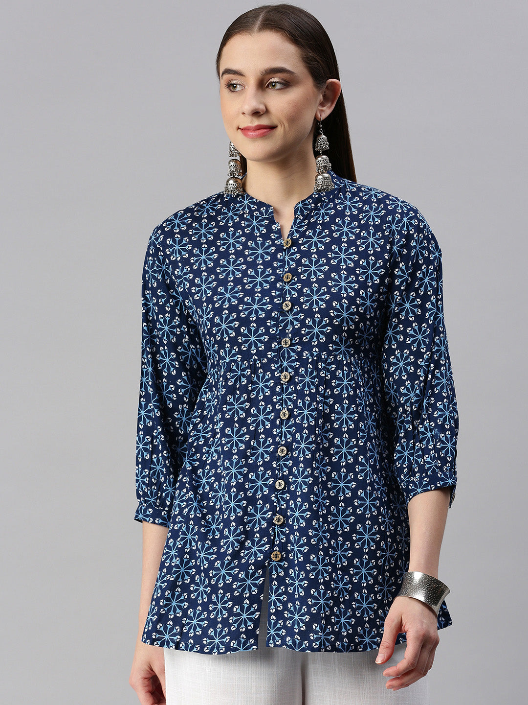 Rayon Printed Peplum Top
