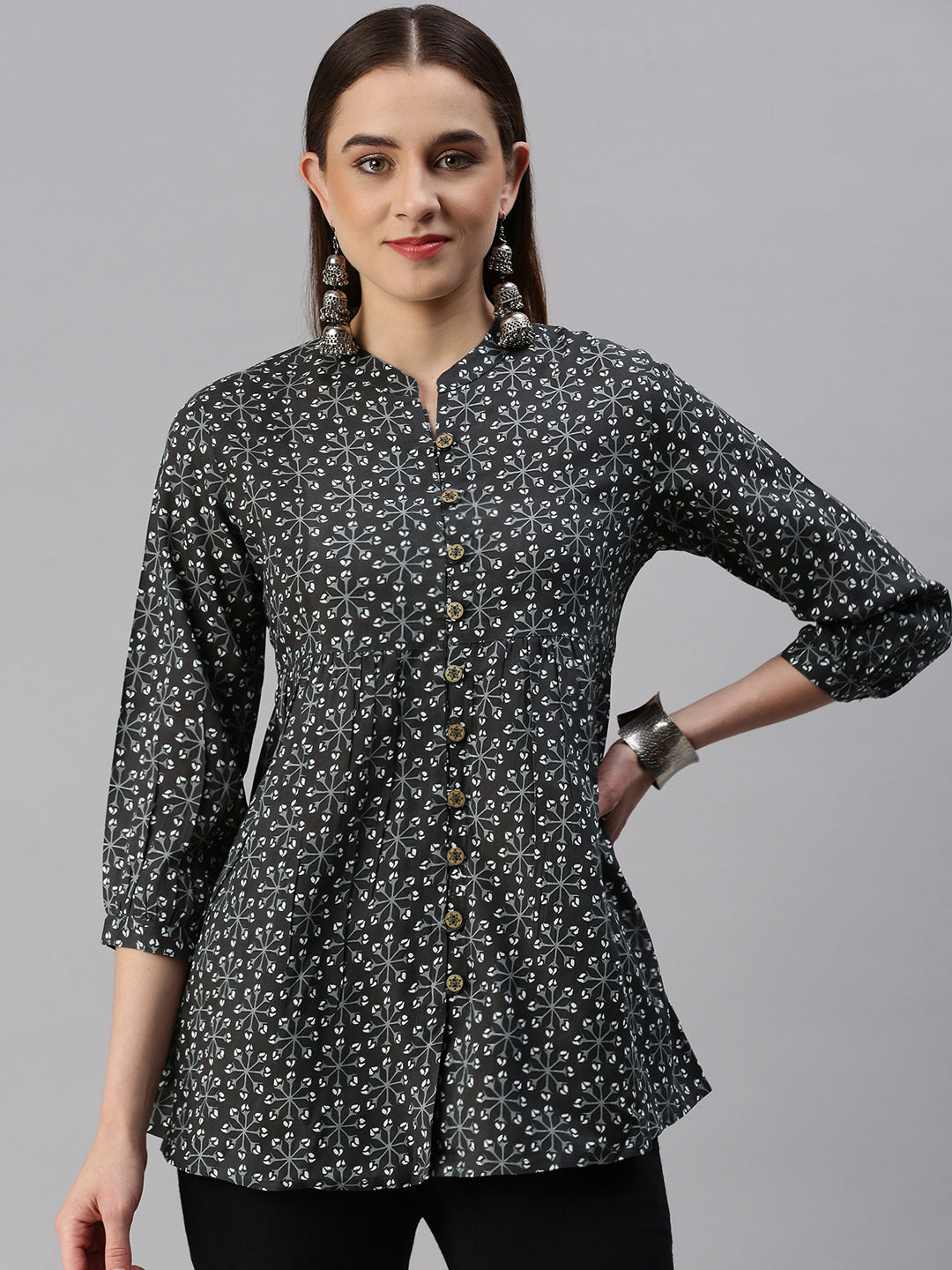Rayon Printed Peplum Top