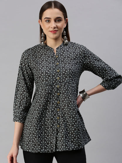 Rayon Printed Peplum Top