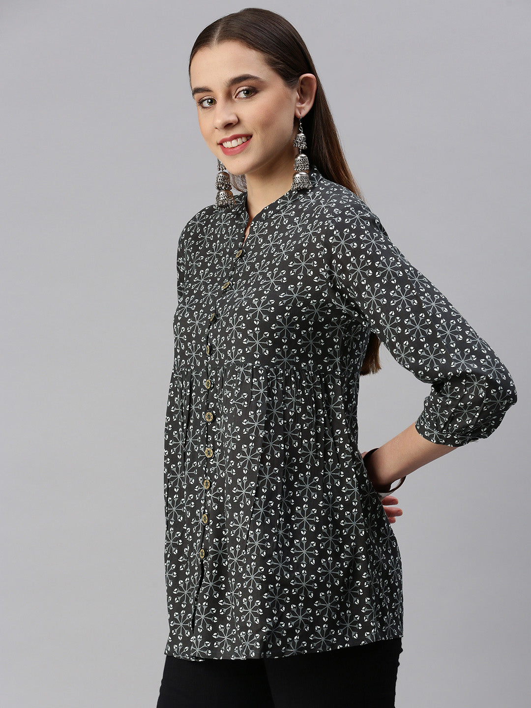 Rayon Printed Peplum Top