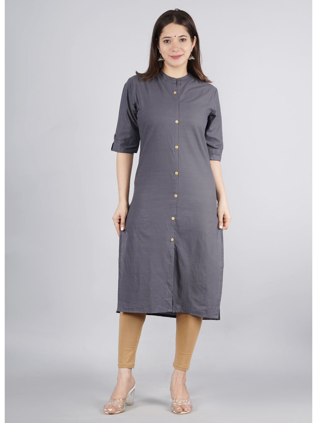 Cotton Solid Straight Kurta