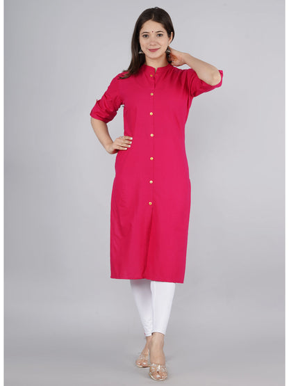 Cotton Solid Straight Kurta