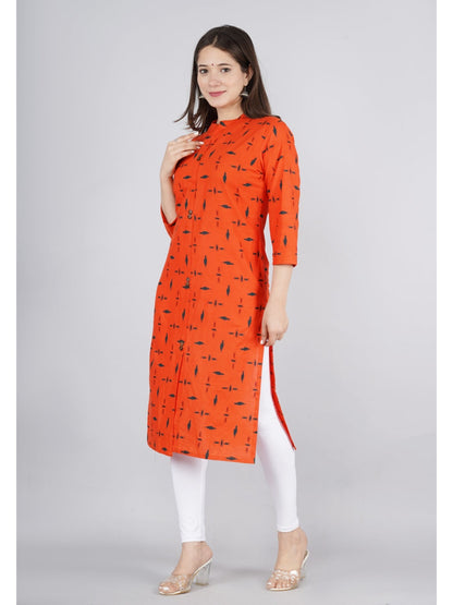 Cotton Printed Straight Kurta