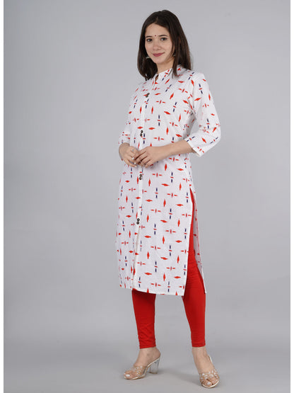 Cotton Printed Straight Kurta
