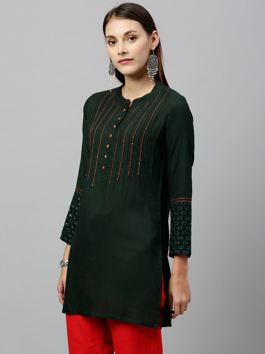 Rayon Solid Straight Tunic