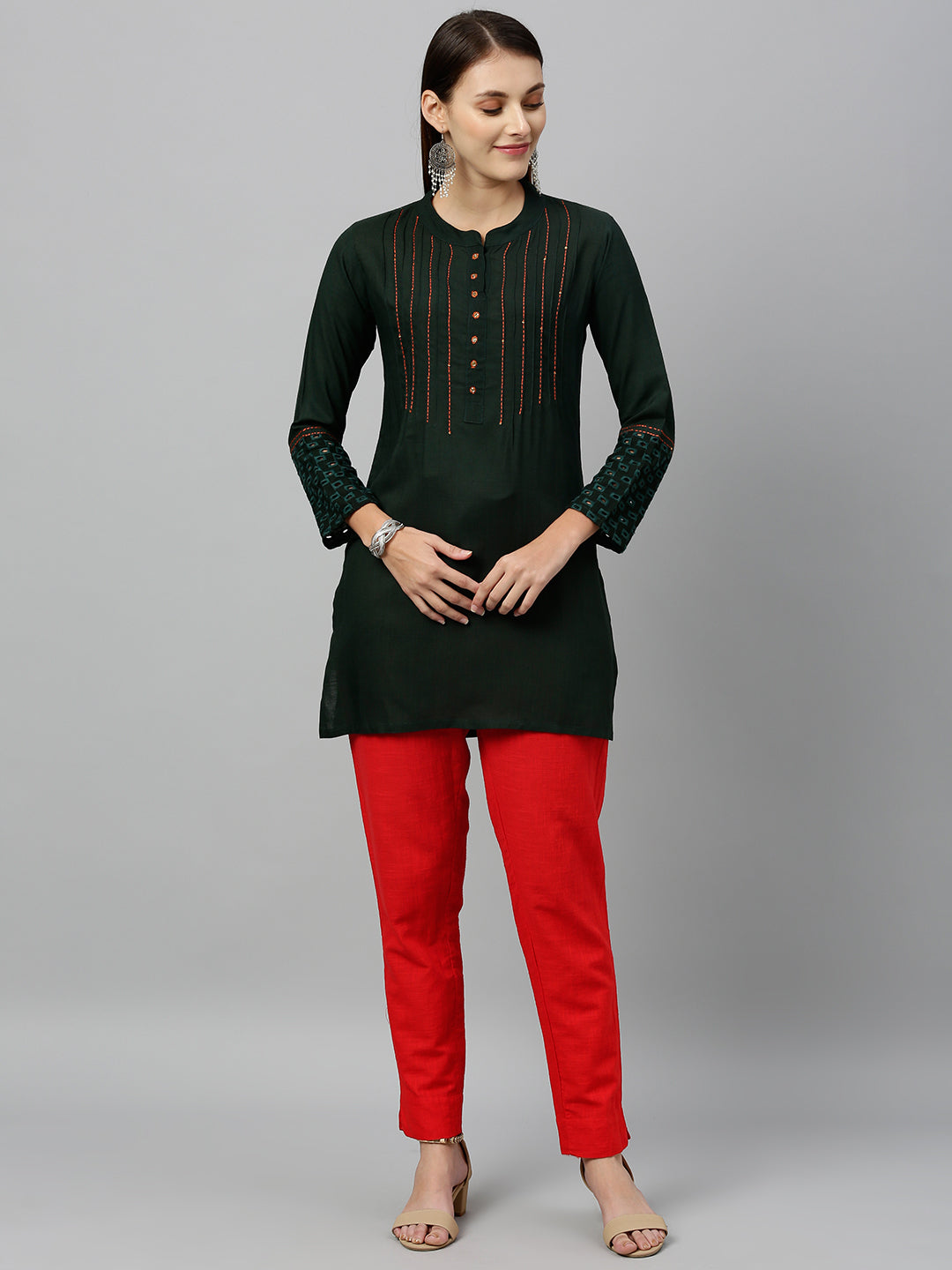 Rayon Solid Straight Tunic