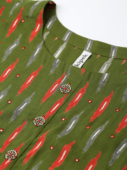 Rayon Ikkat Print Straight Tunic