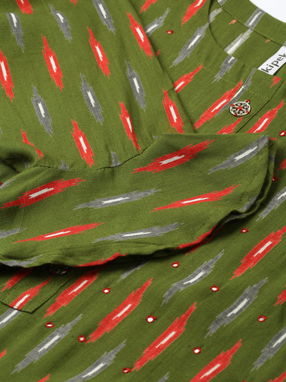 Rayon Ikkat Print Straight Tunic