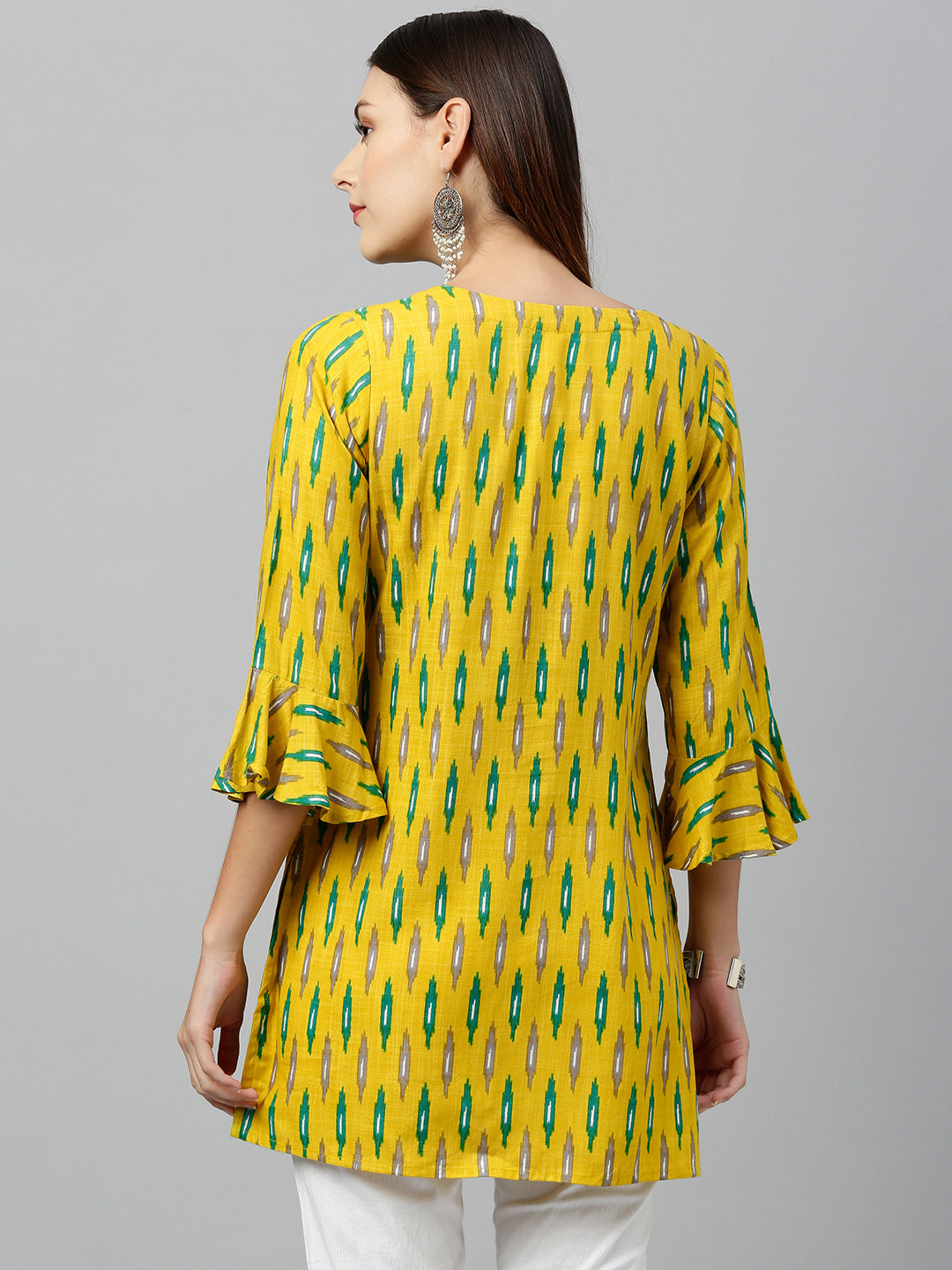 Rayon Ikkat Print Straight Tunic