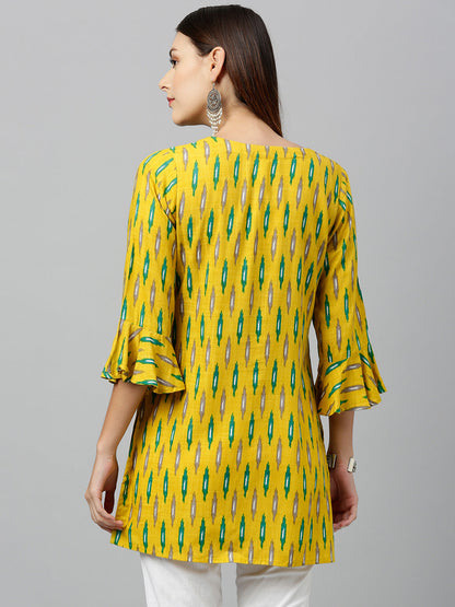 Rayon Ikkat Print Straight Tunic