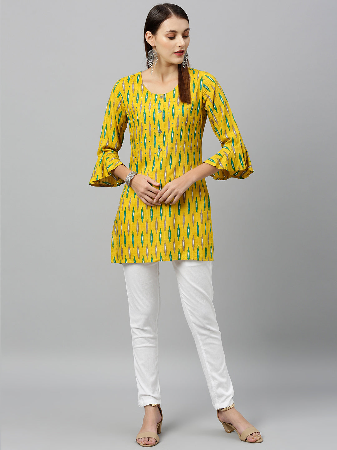 Rayon Ikkat Print Straight Tunic