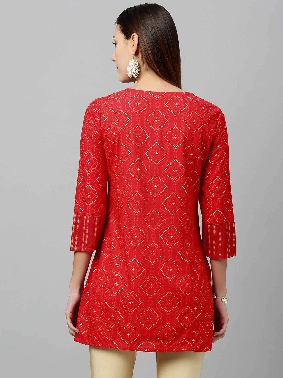 Rayon Gold Print Straight Tunic
