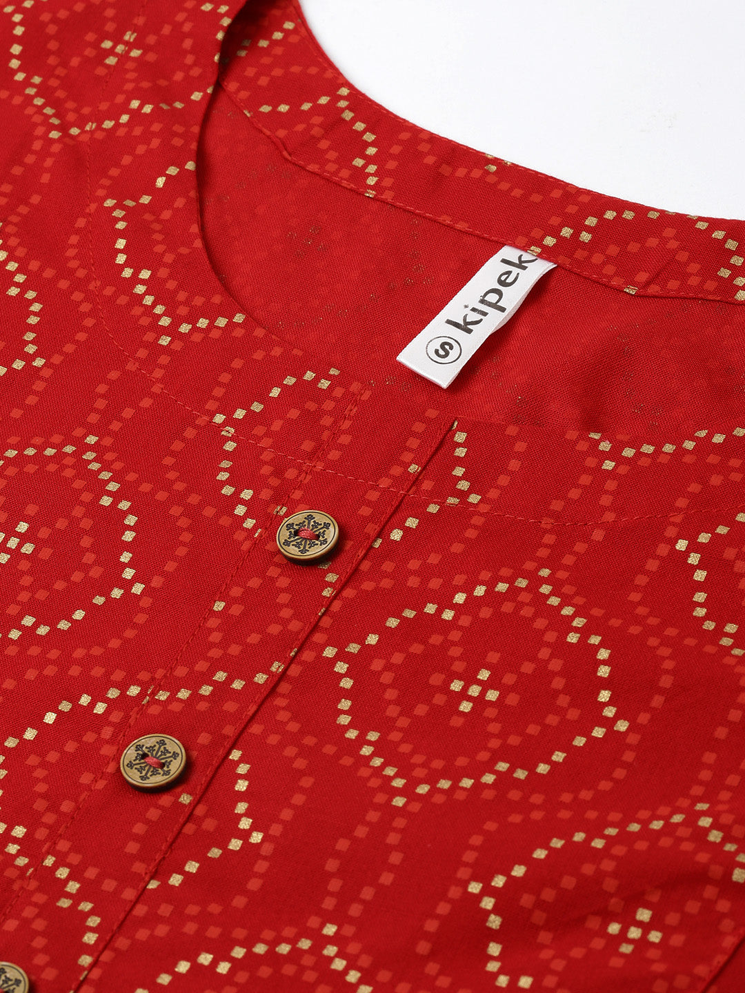 Rayon Gold Print Straight Tunic