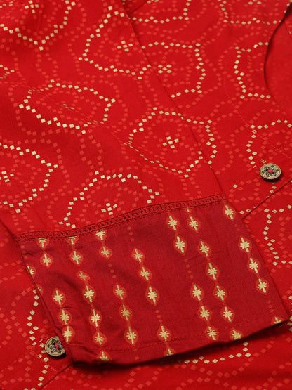 Rayon Gold Print Straight Tunic