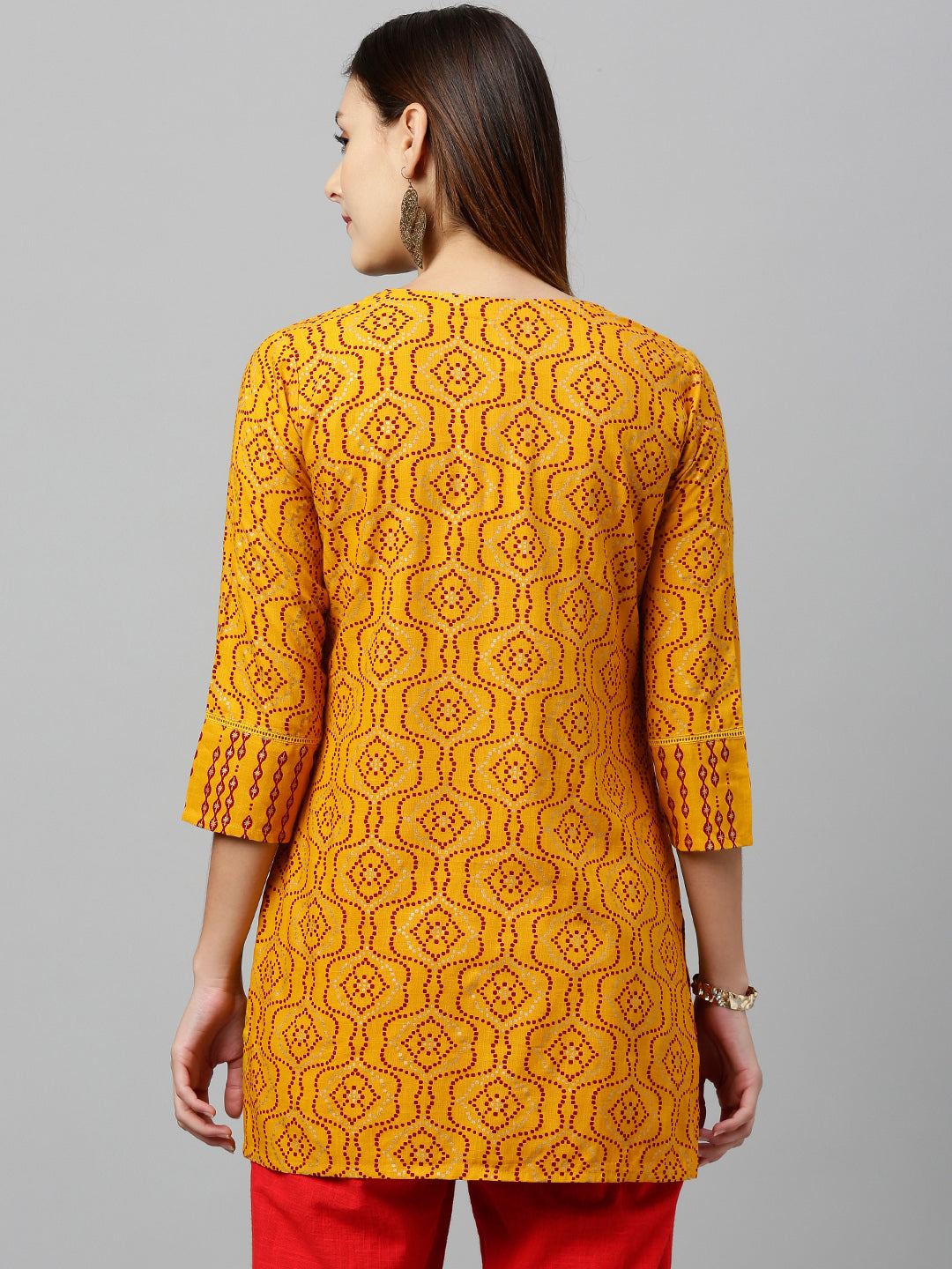 Rayon Gold Print Straight Tunic