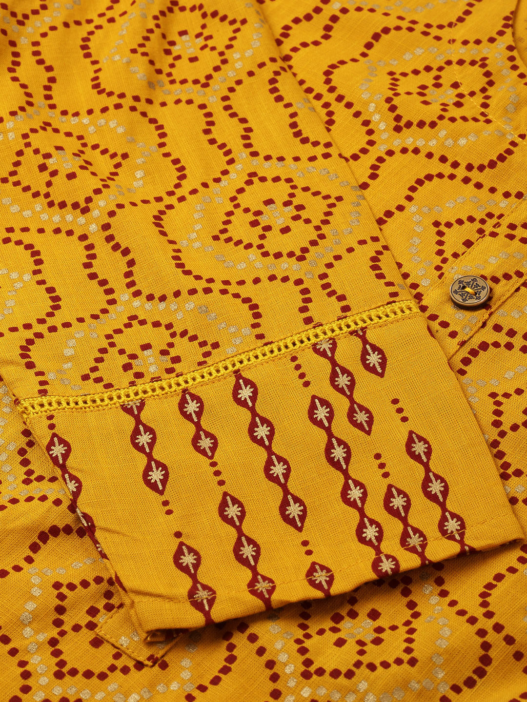 Rayon Gold Print Straight Tunic