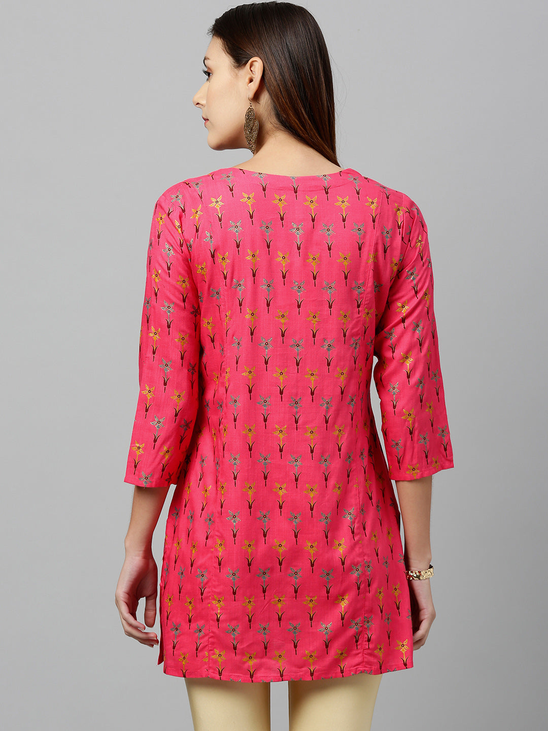 Rayon Floral Print Straight Tunic