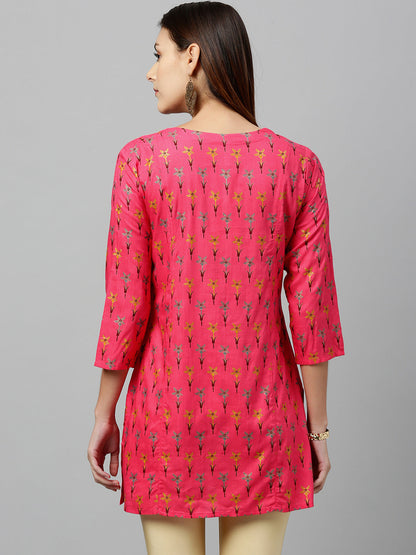 Rayon Floral Print Straight Tunic