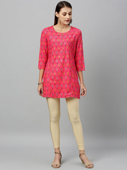 Rayon Floral Print Straight Tunic