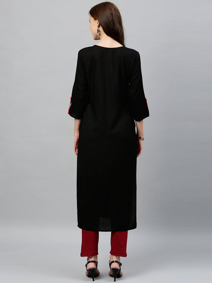Rayon Solid Straight Kurta