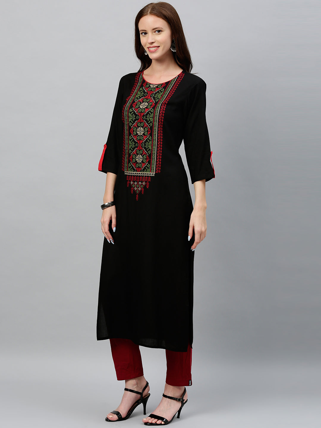 Rayon Solid Straight Kurta