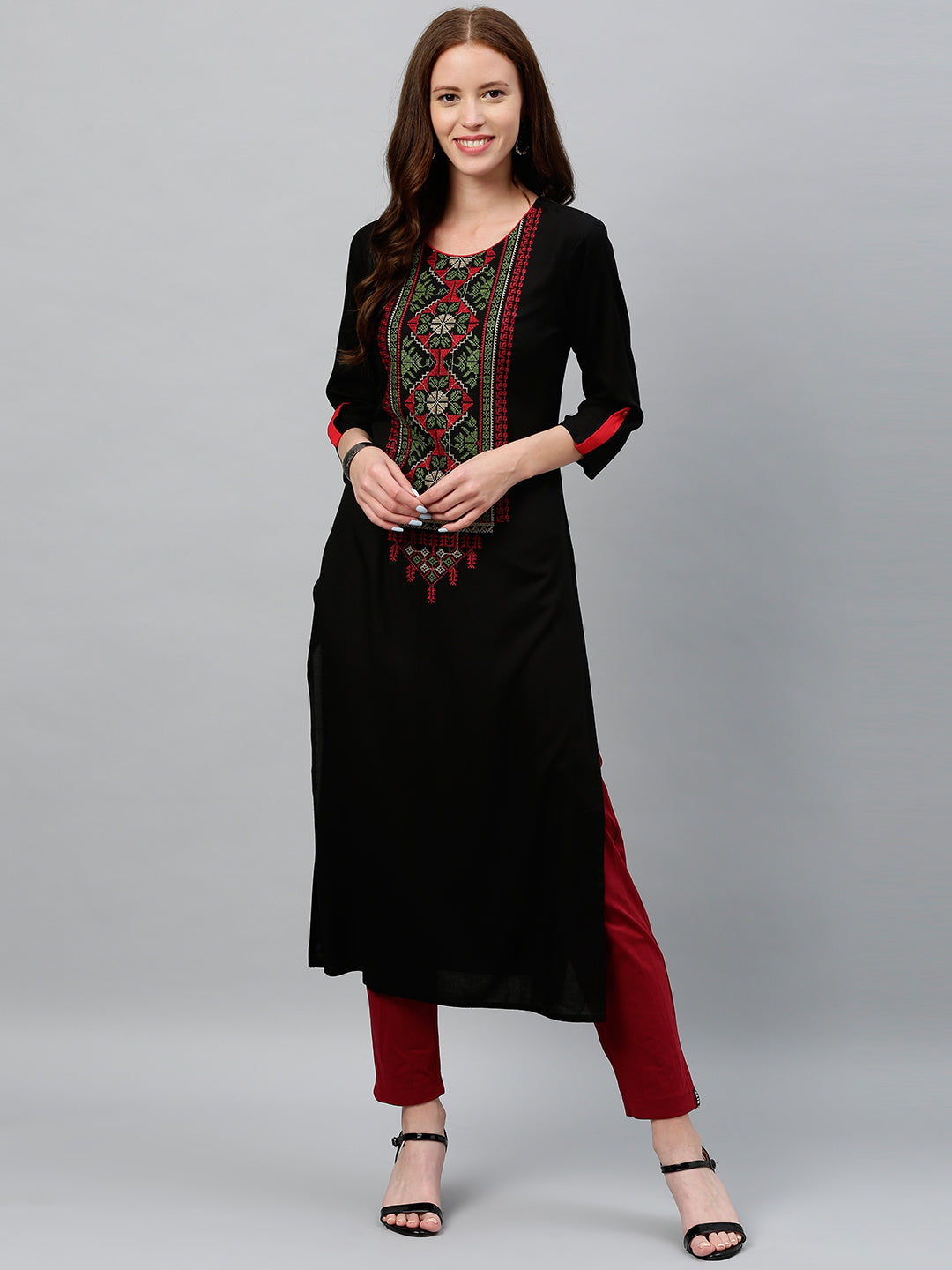 Rayon Solid Straight Kurta