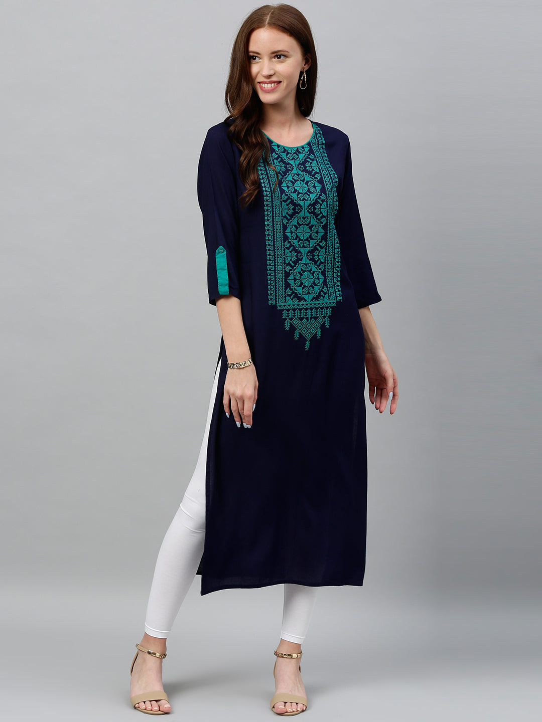Rayon Solid Straight Kurta