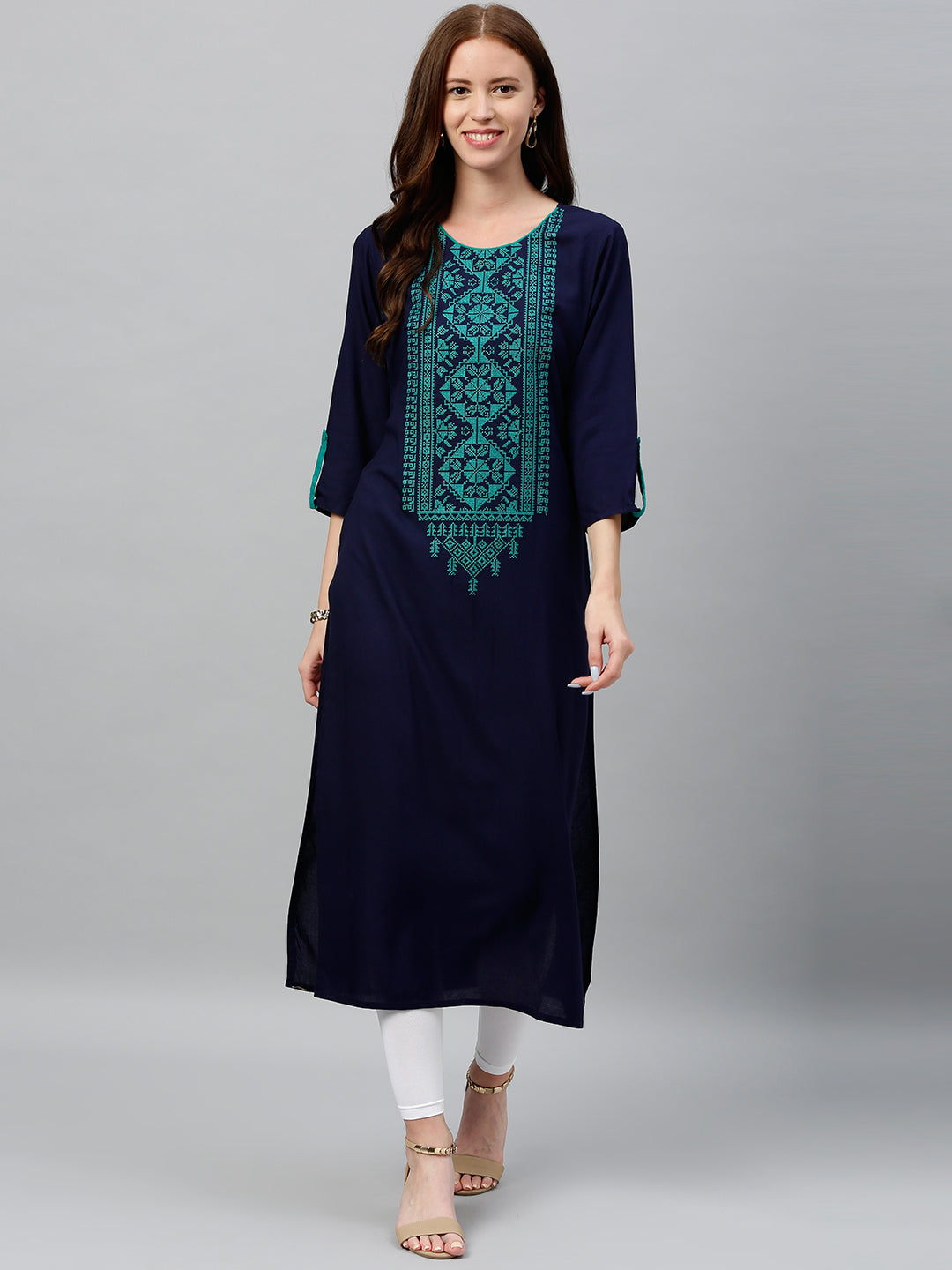 Rayon Solid Straight Kurta