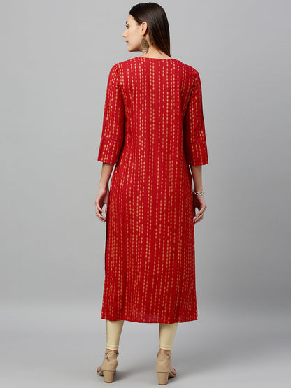 Rayon Printed Straight Kurta