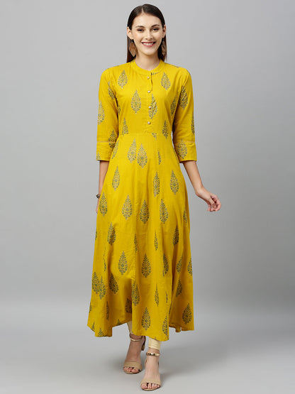 Cotton Buta Print Anarkali Kurta
