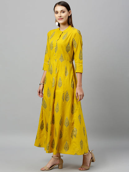Cotton Buta Print Anarkali Kurta