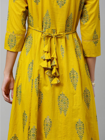 Cotton Buta Print Anarkali Kurta