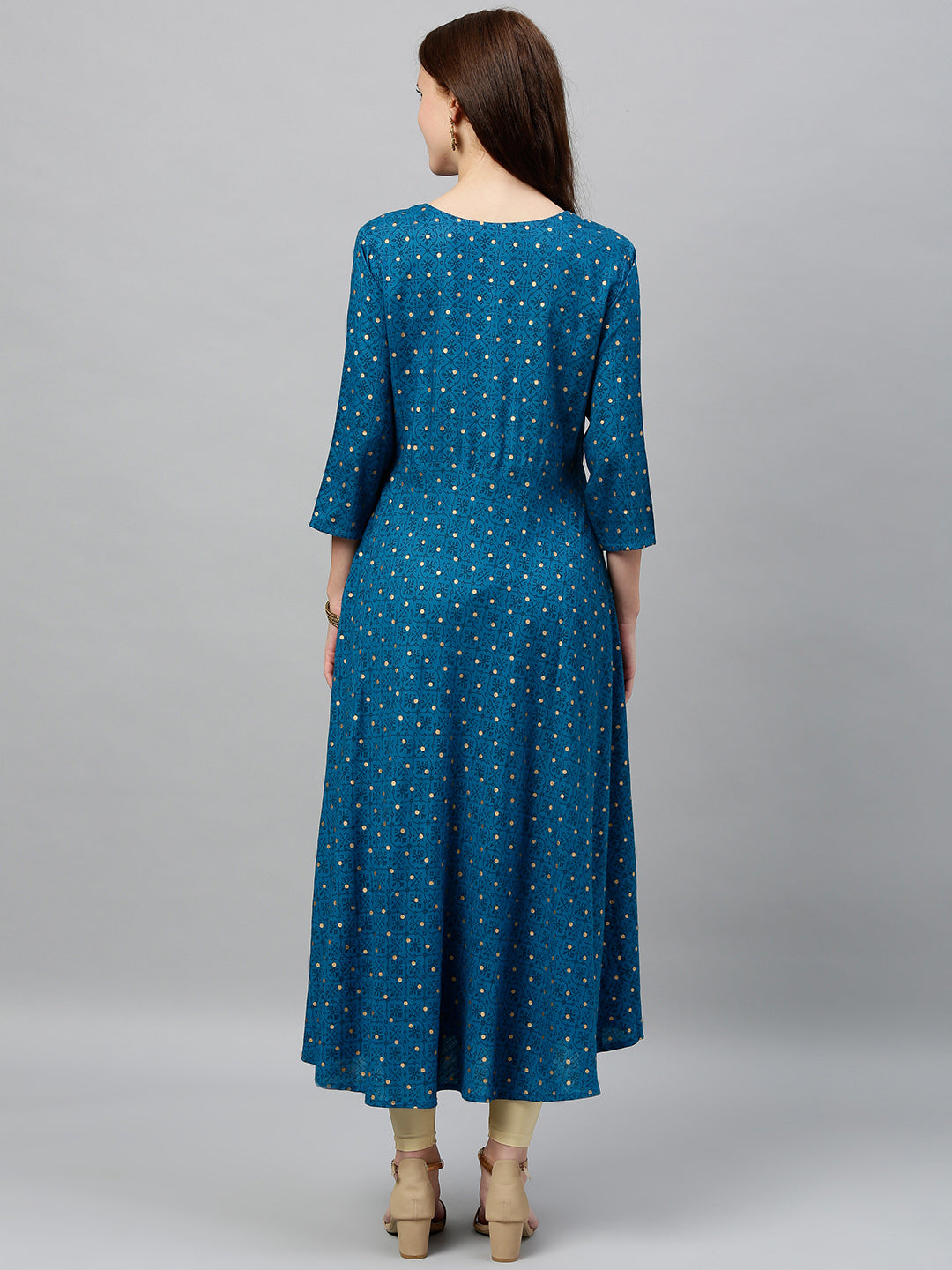 Rayon Polka Dot Anarkali Kurta