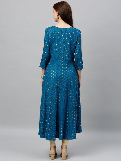 Rayon Polka Dot Anarkali Kurta
