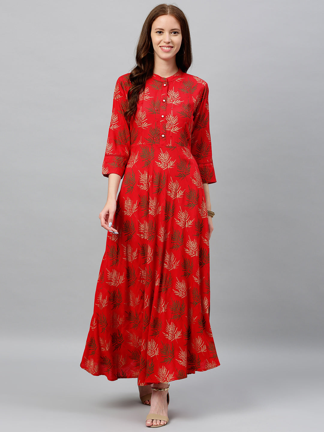 Rayon Buta Print Anarkali Kurta