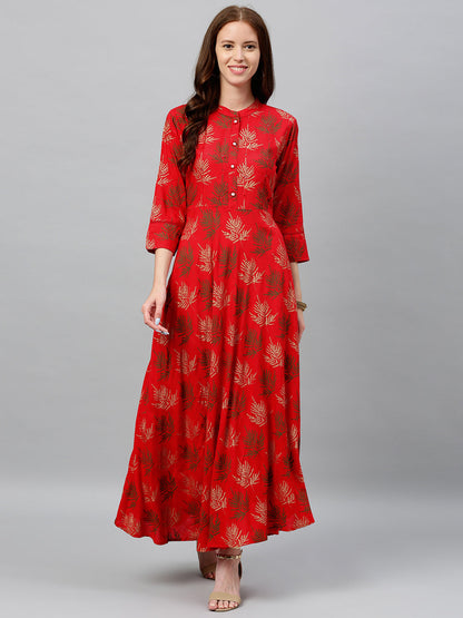 Rayon Buta Print Anarkali Kurta