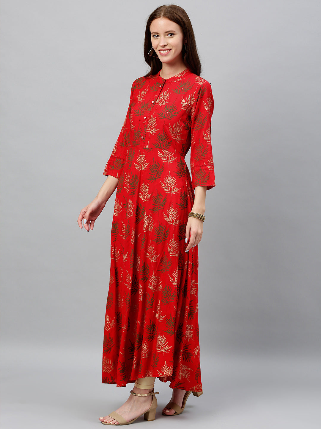 Rayon Buta Print Anarkali Kurta